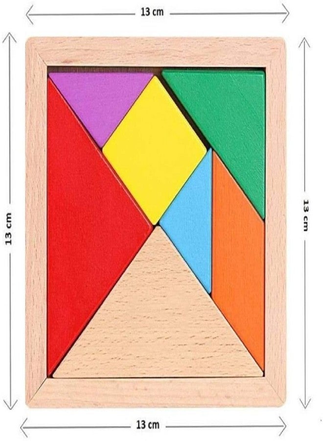 SARASI Wooden Tangram Puzzle Game for Kids | Colorful Shape Sorting Brain Toy (1 Pieces) - Image 4